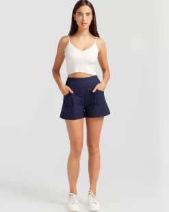 Belle & Bloom A Kind Of Magic Quilted Shorts - Navy Fashion