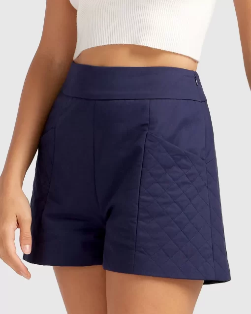 Belle & Bloom A Kind Of Magic Quilted Shorts - Navy Fashion