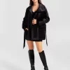 Belle & Bloom Ace Of Spades Velvet Coat - Black New