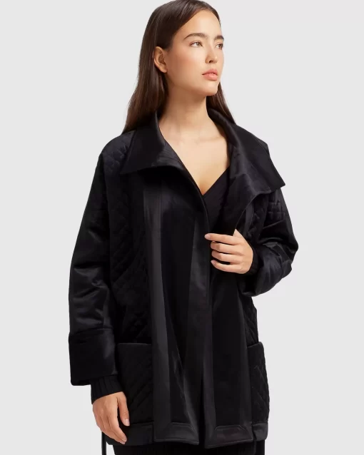 Belle & Bloom Ace Of Spades Velvet Coat - Black New