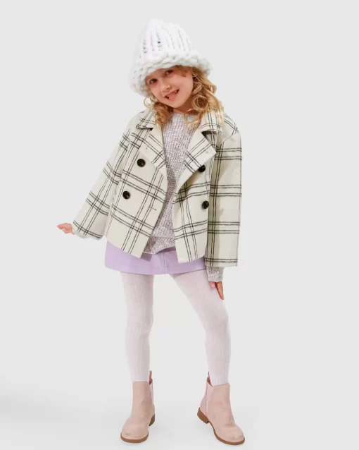 Belle & Bloom Adore You Wool Blend Peacoat - Cream Check Best Sale