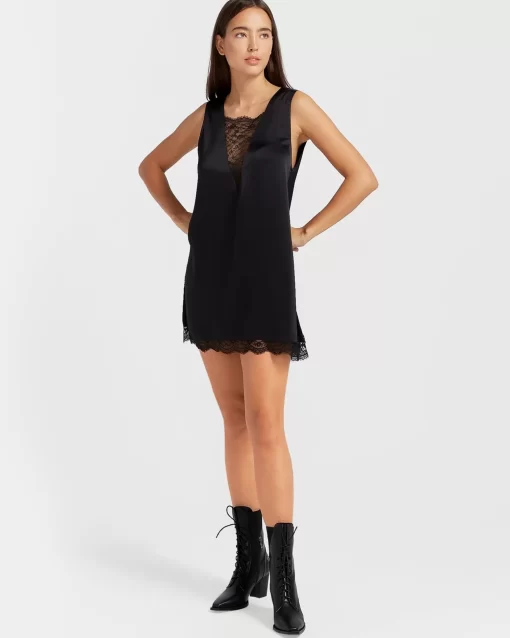 Belle & Bloom After Party Lace Mini Dress - Black Best