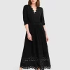 Belle & Bloom All Eyes On Me Midi Dress - Black Sale