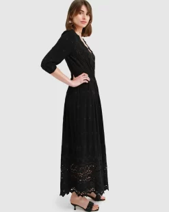 Belle & Bloom All Eyes On Me Midi Dress - Black Cheap