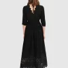 Belle & Bloom All Eyes On Me Midi Dress - Black Cheap