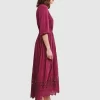 Belle & Bloom All Eyes On Me Midi Dress - Burgundy Sale