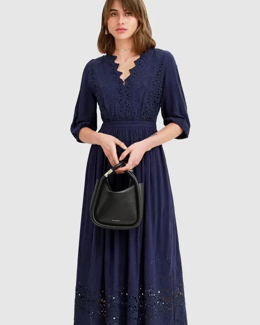 Belle & Bloom All Eyes On Me Midi Dress - Navy Online