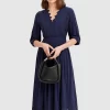 Belle & Bloom All Eyes On Me Midi Dress - Navy Store