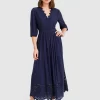 Belle & Bloom All Eyes On Me Midi Dress - Navy Online