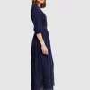 Belle & Bloom All Eyes On Me Midi Dress - Navy Online