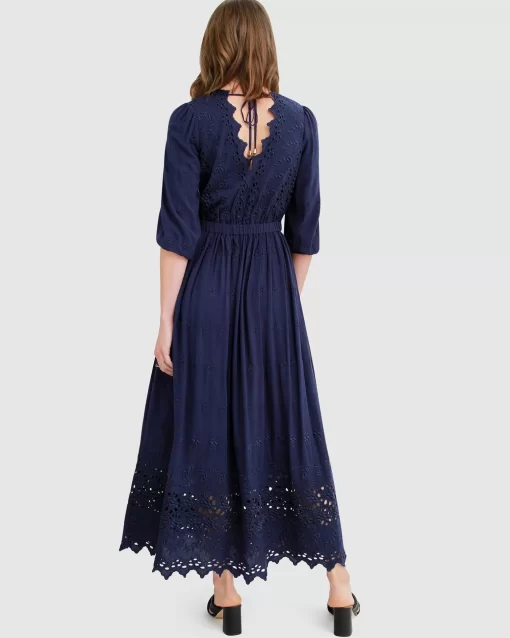 Belle & Bloom All Eyes On Me Midi Dress - Navy Store