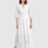 Belle & Bloom All Eyes On Me Midi Dress - White Sale