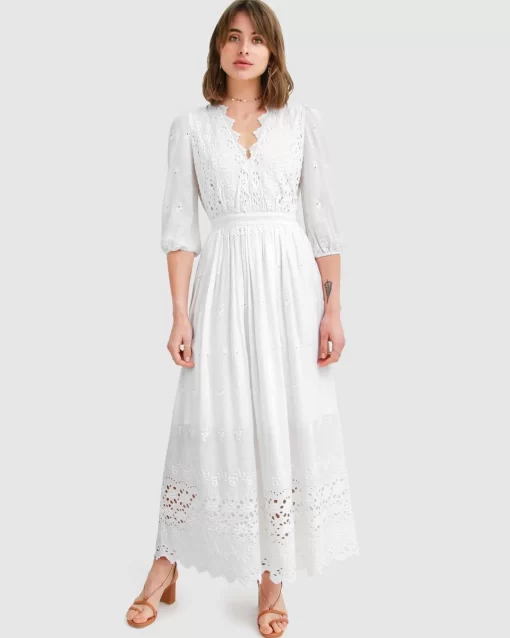 Belle & Bloom All Eyes On Me Midi Dress - White Sale