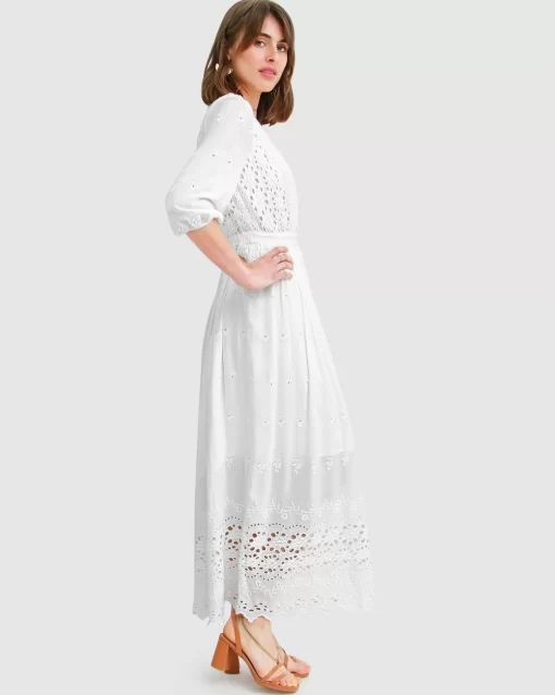 Belle & Bloom All Eyes On Me Midi Dress - White Sale