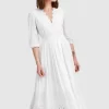 Belle & Bloom All Eyes On Me Midi Dress - White Sale