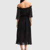 Belle & Bloom Amour Amour Ruffled Midi Dress - Black Cheap