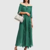 Belle & Bloom Amour Amour Ruffled Midi Dress - Dark Green Hot