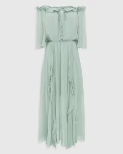 Belle & Bloom Amour Amour Ruffled Midi Dress - Spearmint Final Sale Best Sale