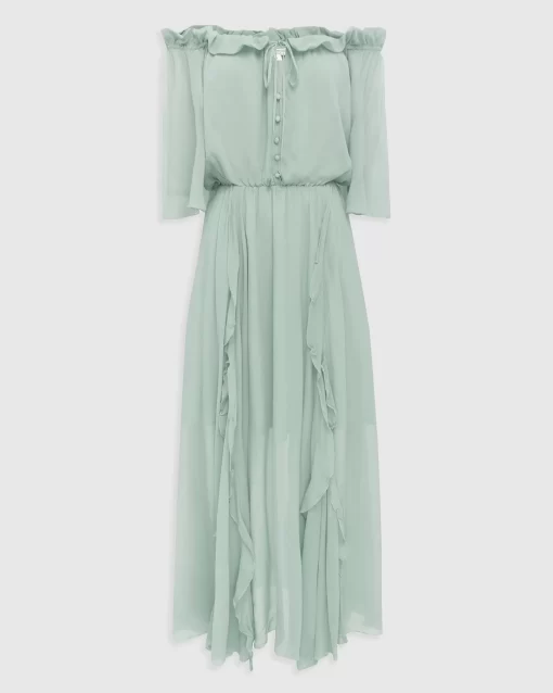 Belle & Bloom Amour Amour Ruffled Midi Dress - Spearmint Final Sale Best Sale