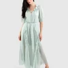 Belle & Bloom Amour Amour Ruffled Midi Dress - Spearmint Final Sale Best Sale