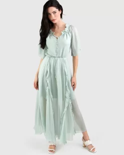 Belle & Bloom Amour Amour Ruffled Midi Dress - Spearmint Final Sale Best Sale