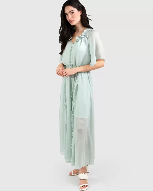 Belle & Bloom Amour Amour Ruffled Midi Dress - Spearmint Final Sale Best Sale