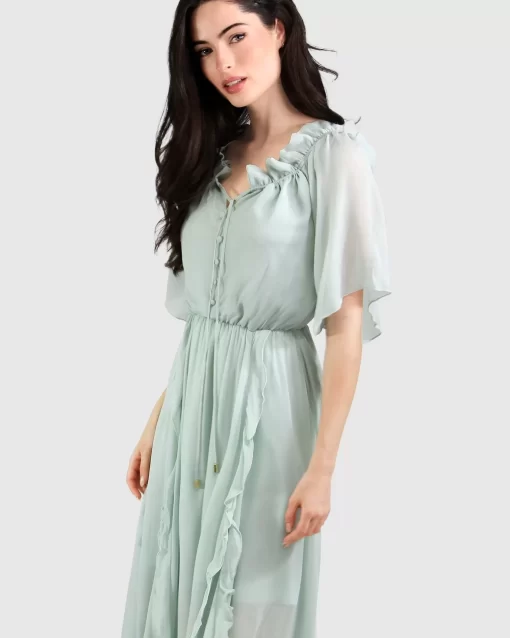 Belle & Bloom Amour Amour Ruffled Midi Dress - Spearmint Final Sale Best Sale