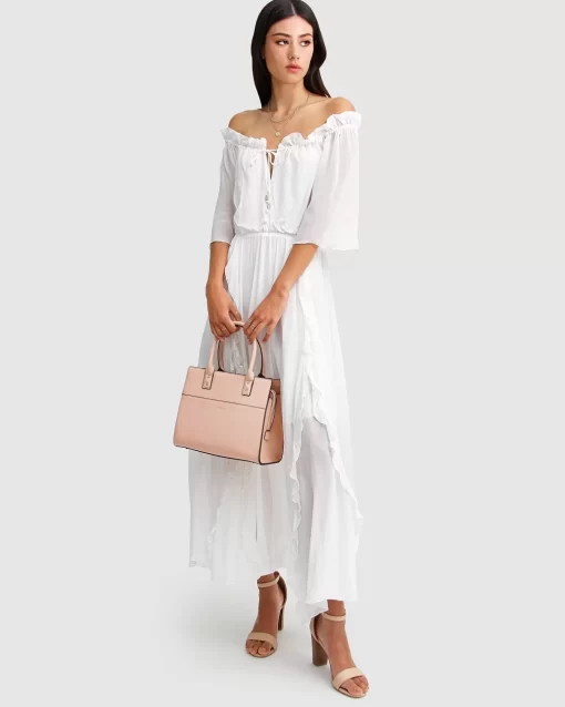 Belle & Bloom Amour Amour Ruffled Midi Dress - White Online