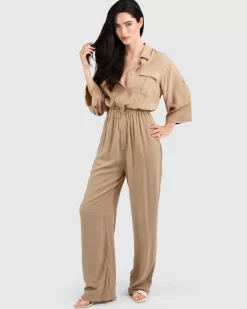 Belle & Bloom Art Of Escape Jumpsuit - Latte Store