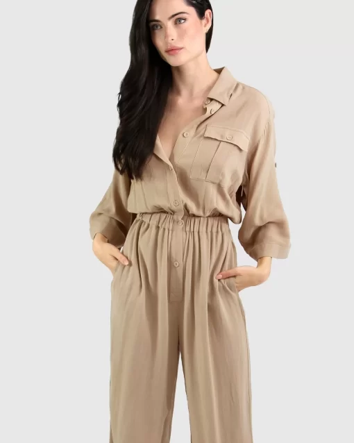 Belle & Bloom Art Of Escape Jumpsuit - Latte Store