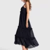 Belle & Bloom As It Was Tiered Midi Dress - Navy Cheap