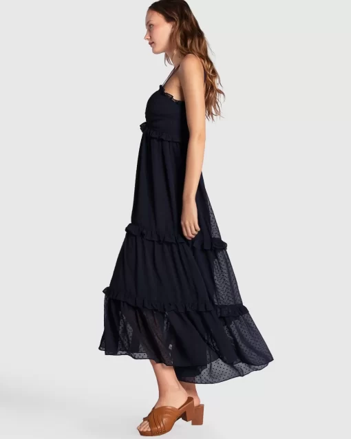 Belle & Bloom As It Was Tiered Midi Dress - Navy Cheap