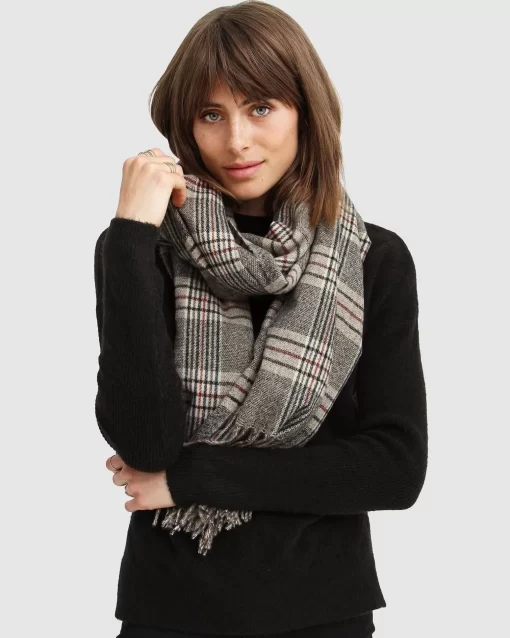 Belle & Bloom Aspen Plaid Scarf - Military Best Sale