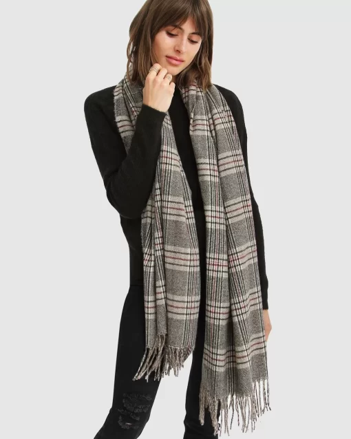 Belle & Bloom Aspen Plaid Scarf - Military Best Sale