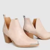 Belle & Bloom Austin Croc Embossed Ankle Boot - Blush Shop