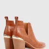 Belle & Bloom Austin Croc Embossed Ankle Boot - Camel Sale