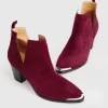 Belle & Bloom Austin Suede Ankle Boot - Merlot Discount