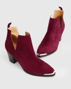 Belle & Bloom Austin Suede Ankle Boot - Merlot Discount