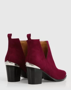 Belle & Bloom Austin Suede Ankle Boot - Merlot Discount