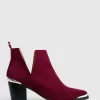 Belle & Bloom Austin Suede Ankle Boot - Merlot Discount