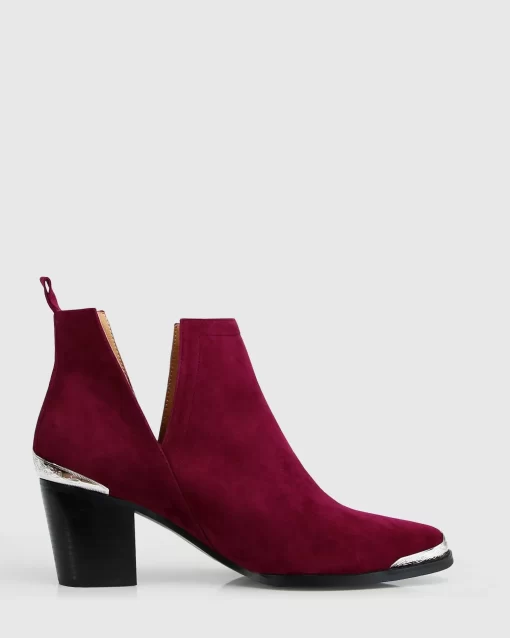 Belle & Bloom Austin Suede Ankle Boot - Merlot Discount