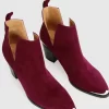 Belle & Bloom Austin Suede Ankle Boot - Merlot Discount