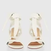 Belle & Bloom Bad Liar Leather Tie Heeled Sandal - Cream Shop