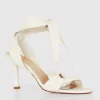 Belle & Bloom Bad Liar Leather Tie Heeled Sandal - Cream Shop