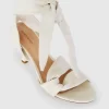 Belle & Bloom Bad Liar Leather Tie Heeled Sandal - Cream Shop