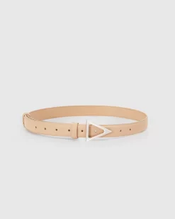 Belle & Bloom Bermuda Triangle Leather Belt - Latte Online