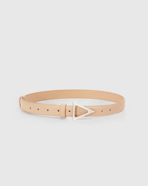 Belle & Bloom Bermuda Triangle Leather Belt - Latte Online