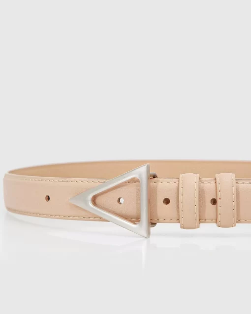 Belle & Bloom Bermuda Triangle Leather Belt - Latte Best Sale