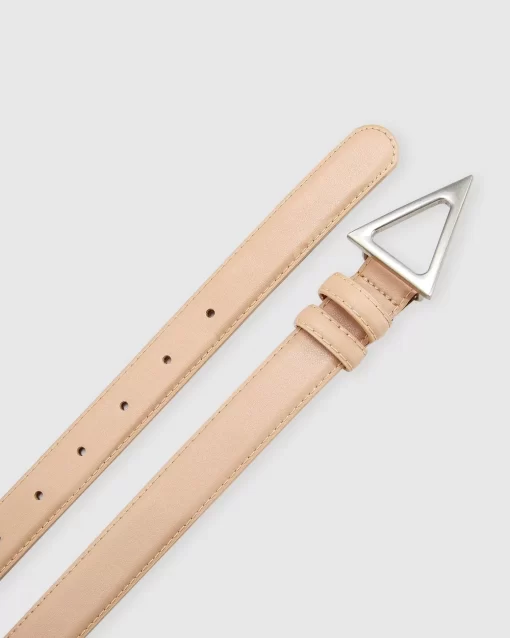 Belle & Bloom Bermuda Triangle Leather Belt - Latte Online