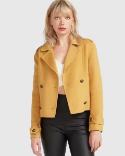 Belle & Bloom Better Off Military Peacoat - Antique Gold Discount